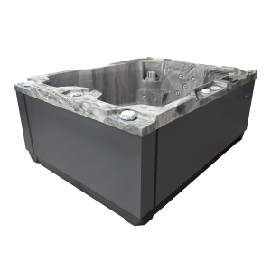 Masažni bazen Alpha 921 s stranicami iz aluminija v temno sivi barvi in školjko v barvi Odyssey.